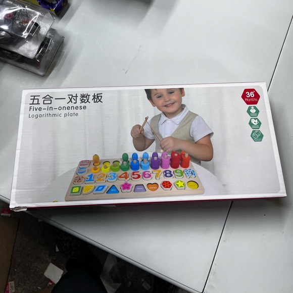 New Montessori 4-in-1 Wood Logorithmic Sorting Puzzle - Picture 4 of 9